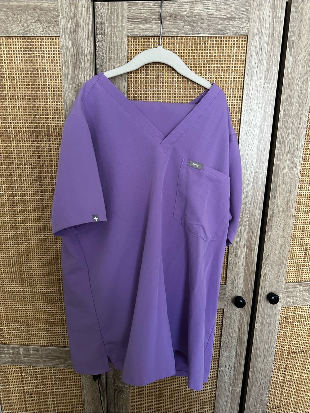 Figs Purple V-Neck Medical Scrub Top